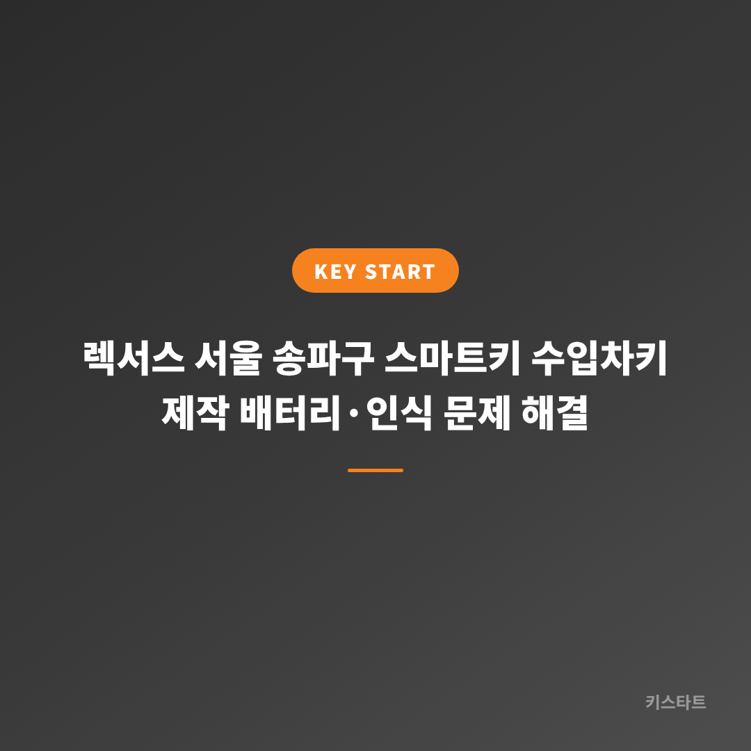 렉서스 서울 송파구 스마트키 수입차키 제작 배터리·인식 문제 해결