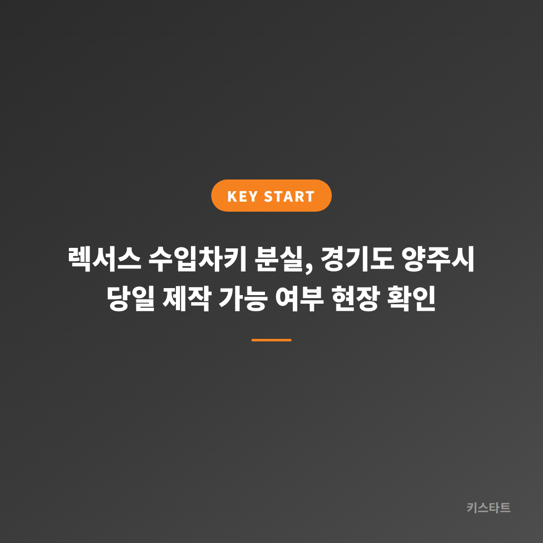 렉서스 수입차키 분실, 경기도 양주시 당일 제작 가능 여부 현장 확인