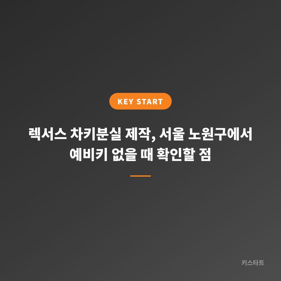 렉서스 차키분실 제작, 서울 노원구에서 예비키 없을 때 확인할 점