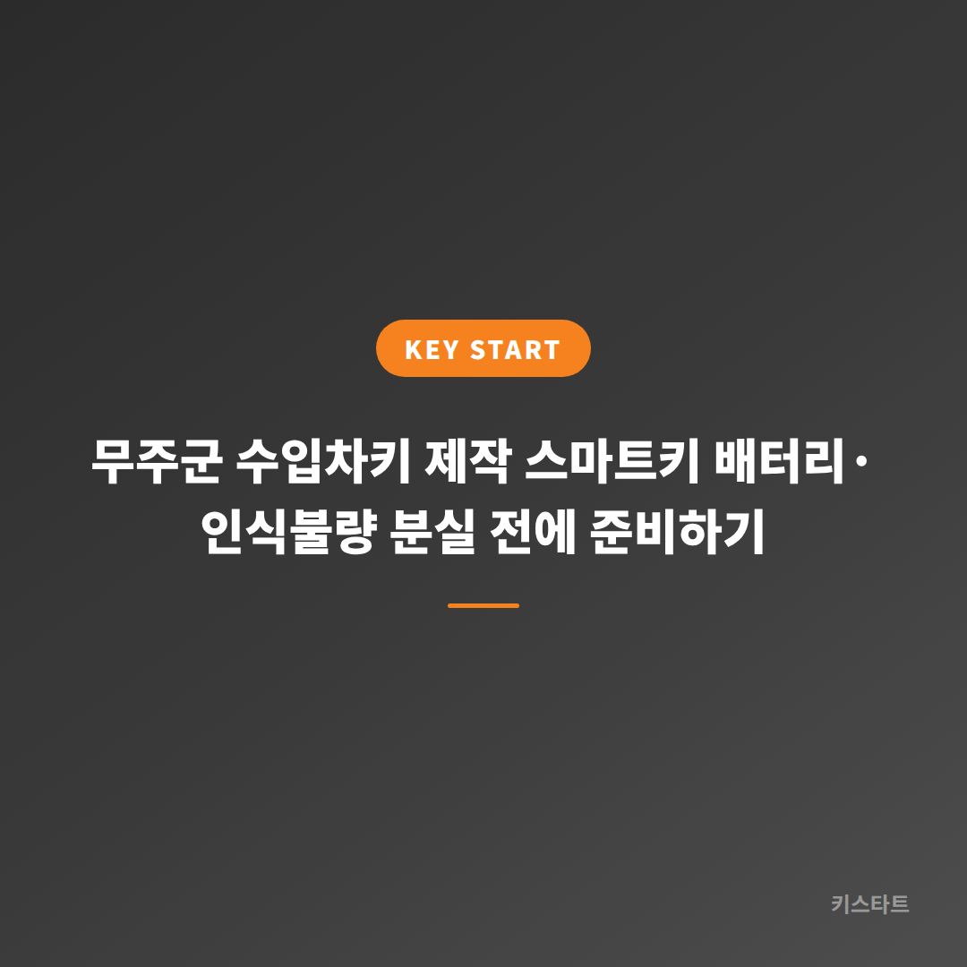 무주군 수입차키 제작 스마트키 배터리·인식불량 분실 전에 준비하기