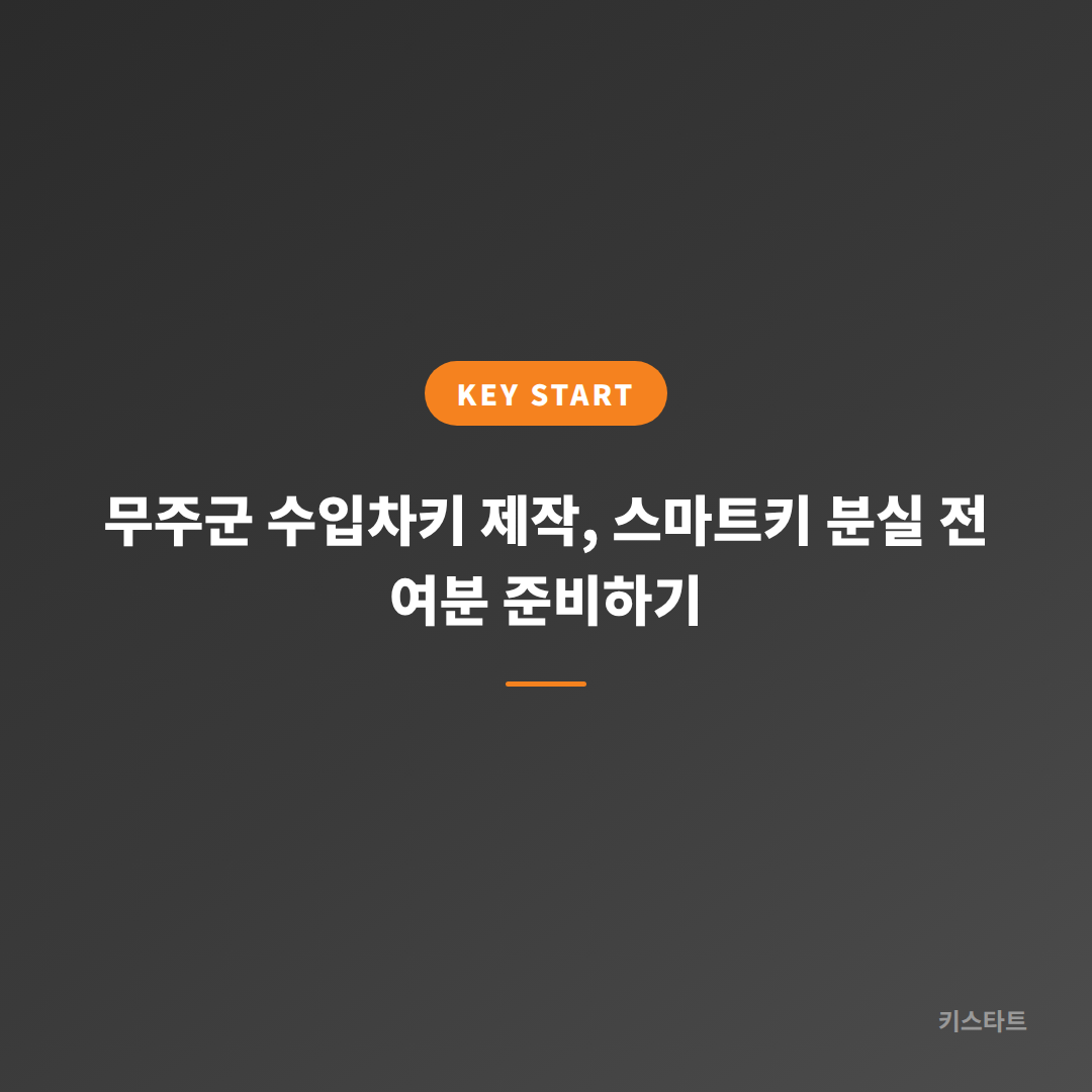 무주군 수입차키 제작, 스마트키 분실 전 여분 준비하기