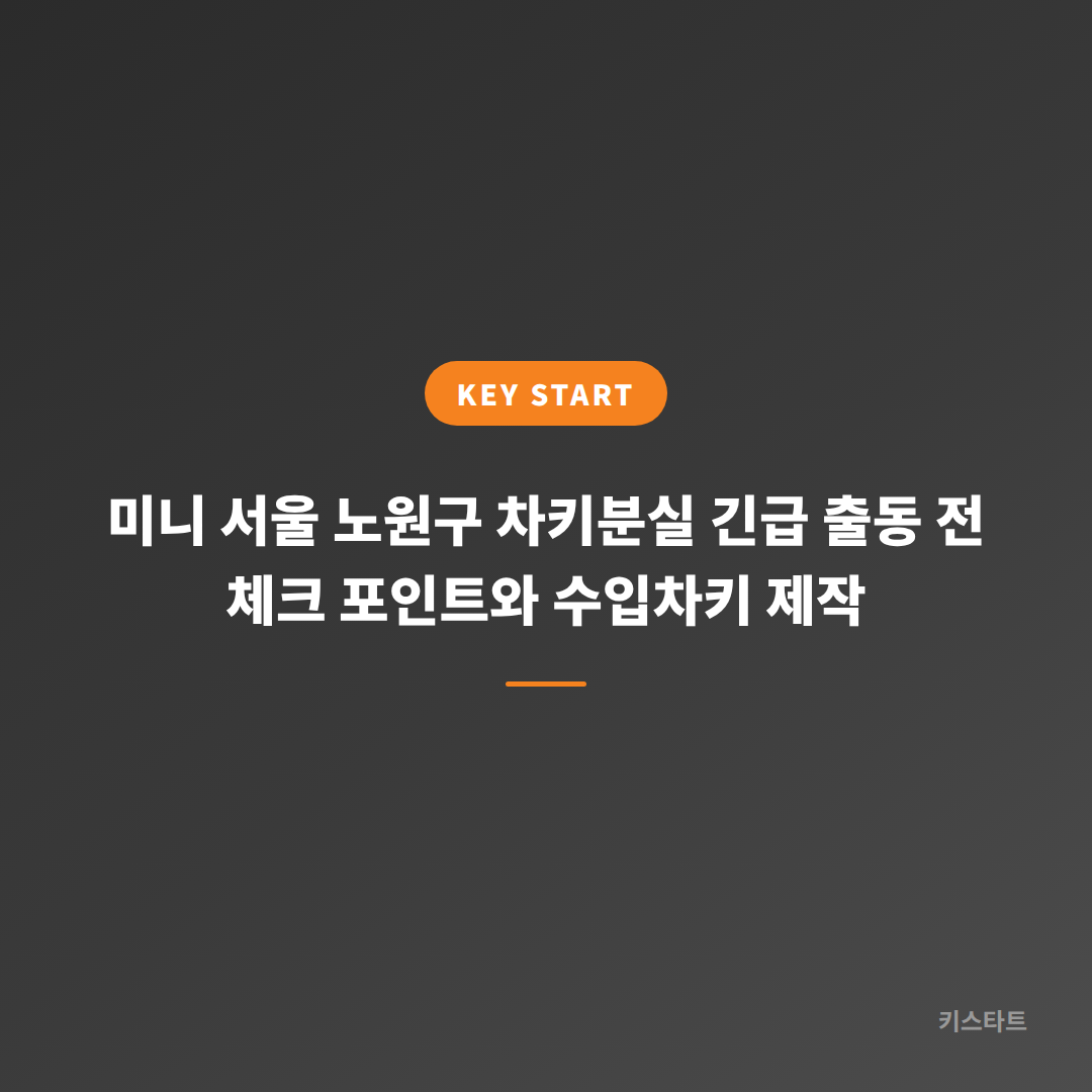 미니 서울 노원구 차키분실 긴급 출동 전 체크 포인트와 수입차키 제작