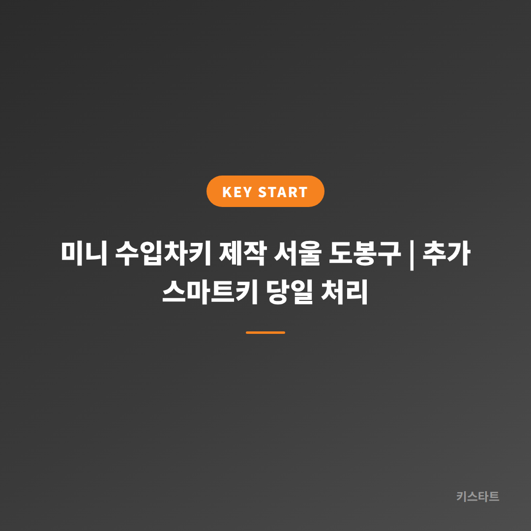 미니 수입차키 제작 서울 도봉구 | 추가 스마트키 당일 처리