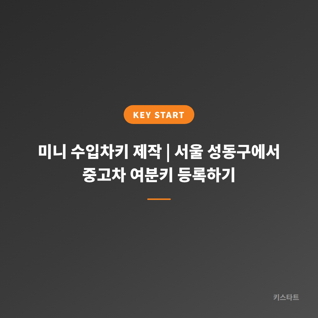 미니 수입차키 제작 | 서울 성동구에서 중고차 여분키 등록하기