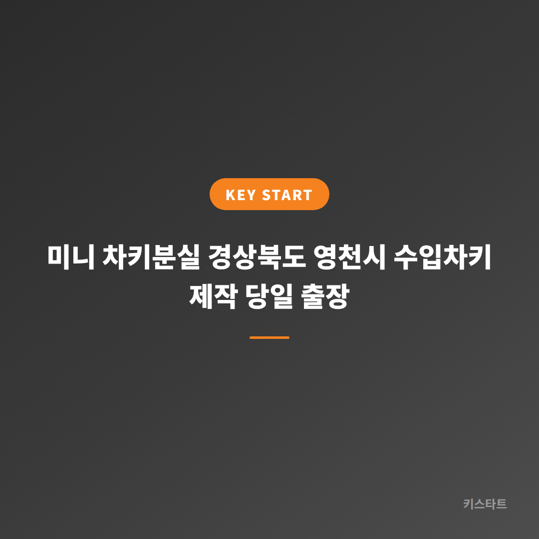 미니 차키분실 경상북도 영천시 수입차키 제작 당일 출장