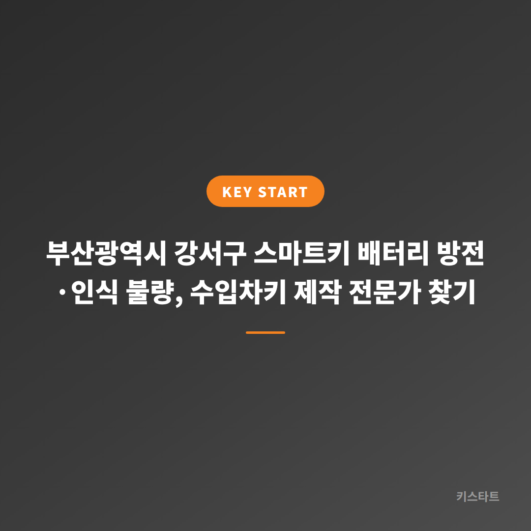 부산광역시 강서구 스마트키 배터리 방전·인식 불량, 수입차키 제작 전문가 찾기