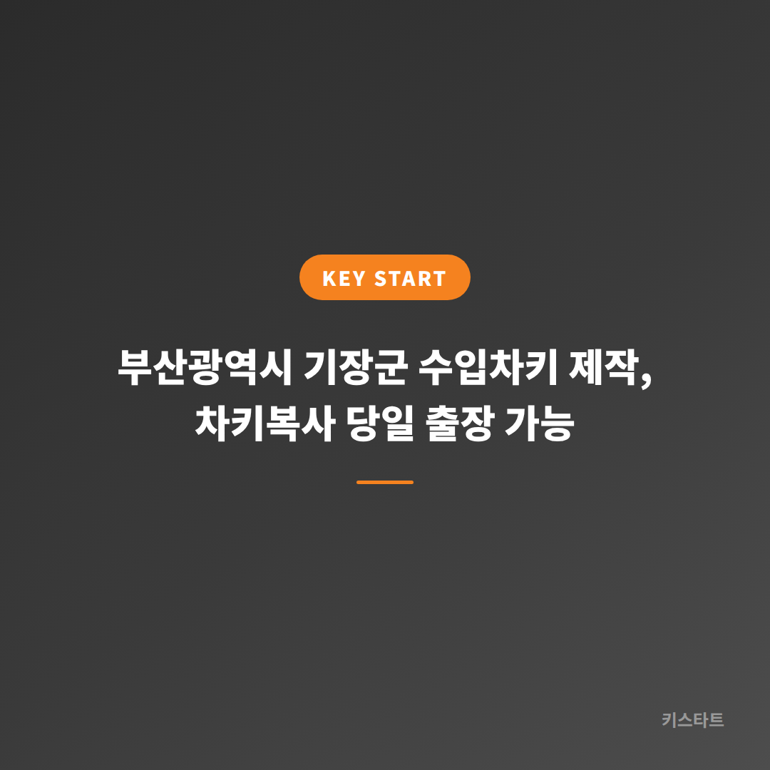 부산광역시 기장군 수입차키 제작, 차키복사 당일 출장 가능