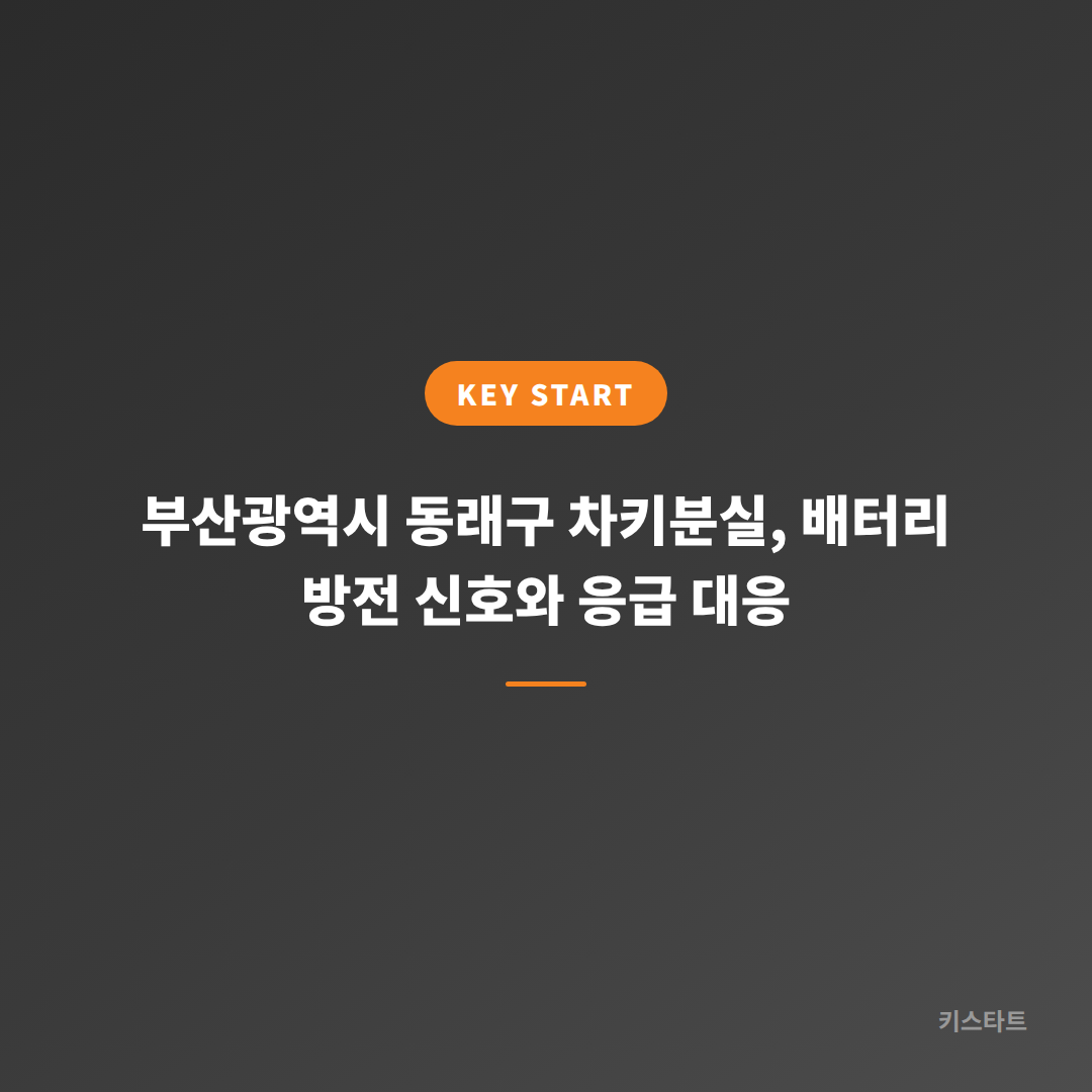 부산광역시 동래구 차키분실, 배터리 방전 신호와 응급 대응