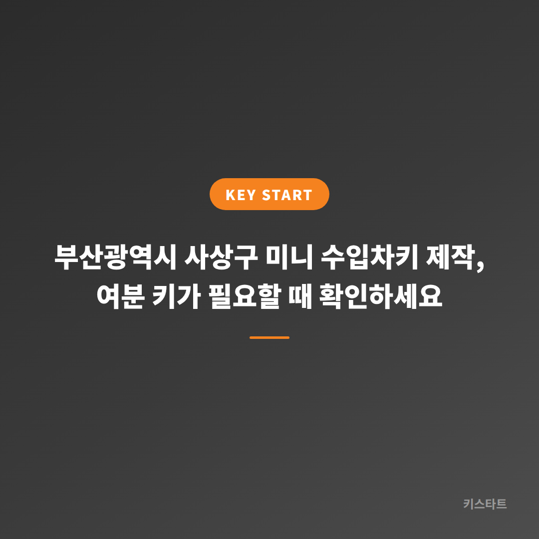 부산광역시 사상구 미니 수입차키 제작, 여분 키가 필요할 때 확인하세요