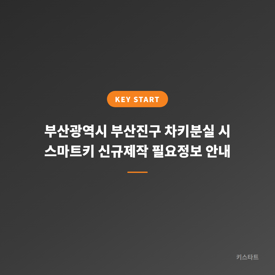 부산광역시 부산진구 차키분실 시 스마트키 신규제작 필요정보 안내