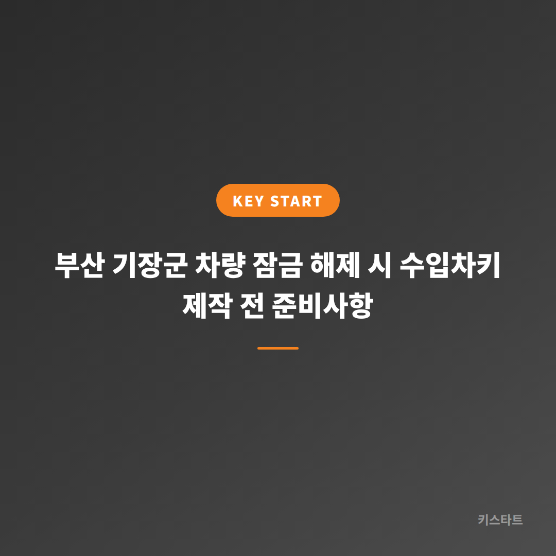 부산 기장군 차량 잠금 해제 시 수입차키 제작 전 준비사항