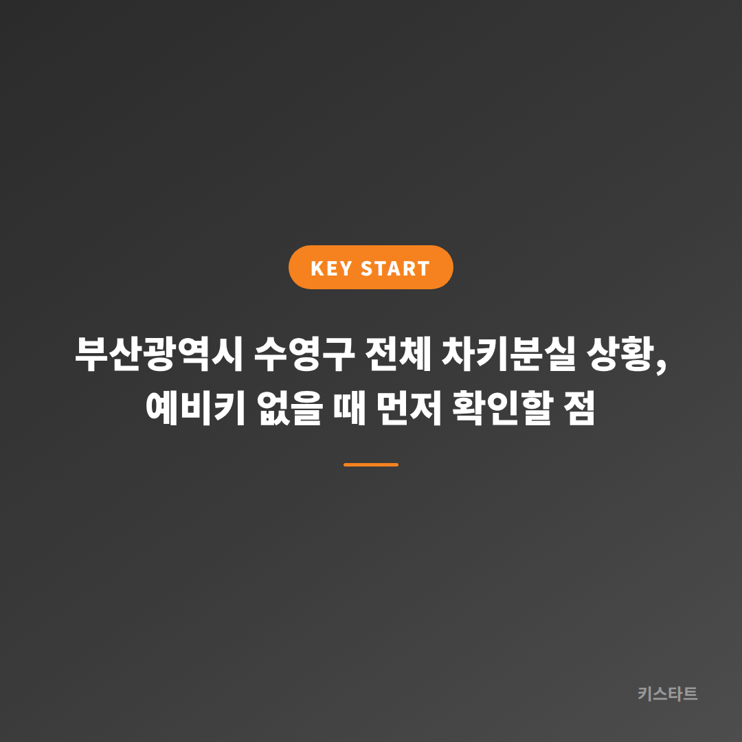 부산광역시 수영구 전체 차키분실 상황, 예비키 없을 때 먼저 확인할 점