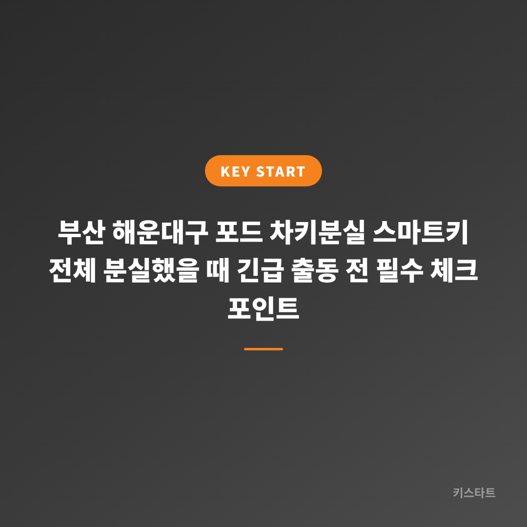 부산 해운대구 포드 차키분실 스마트키 전체 분실했을 때 긴급 출동 전 필수 체크 포인트