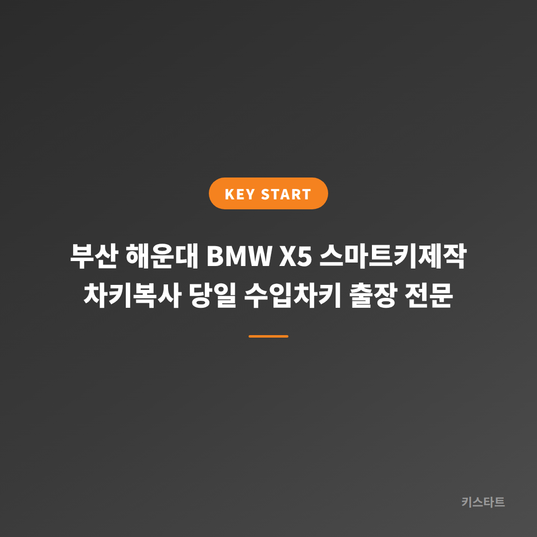 부산 해운대 BMW X5 스마트키제작 차키복사 당일 수입차키 출장 전문 대표 이미지