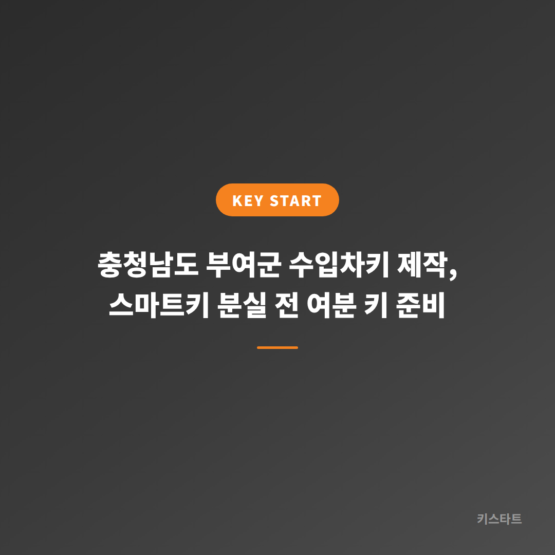 충청남도 부여군 수입차키 제작, 스마트키 분실 전 여분 키 준비