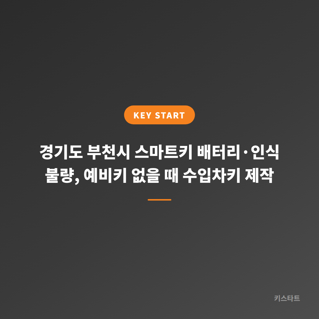 경기도 부천시 스마트키 배터리·인식 불량, 예비키 없을 때 수입차키 제작 대표 이미지