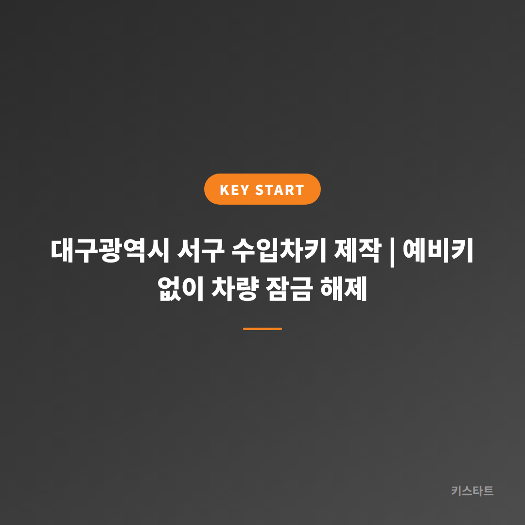 대구광역시 서구 수입차키 제작 | 예비키 없이 차량 잠금 해제 대표 이미지