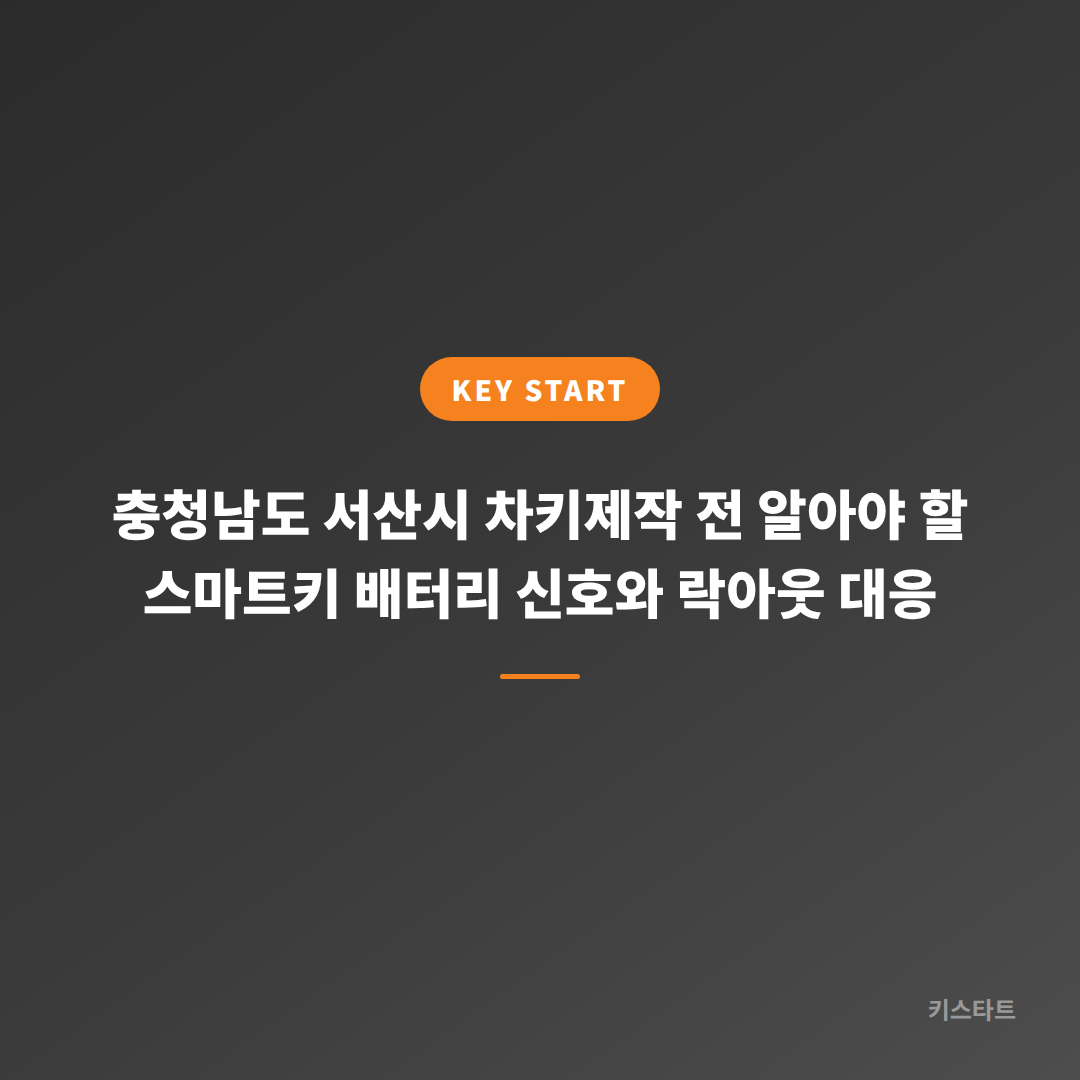 충청남도 서산시 차키제작 전 알아야 할 스마트키 배터리 신호와 락아웃 대응
