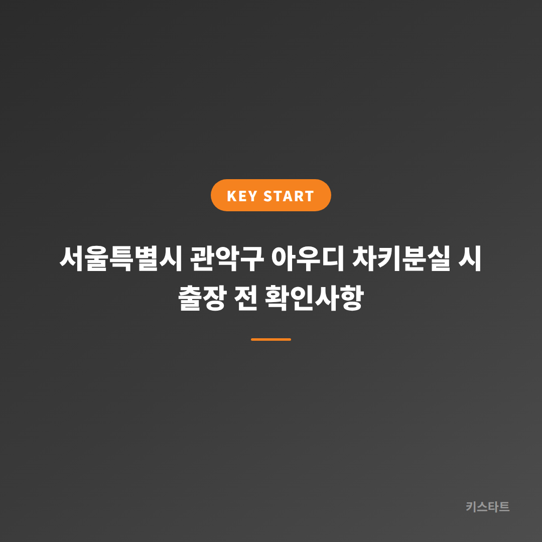 서울특별시 관악구 아우디 차키분실 시 출장 전 확인사항