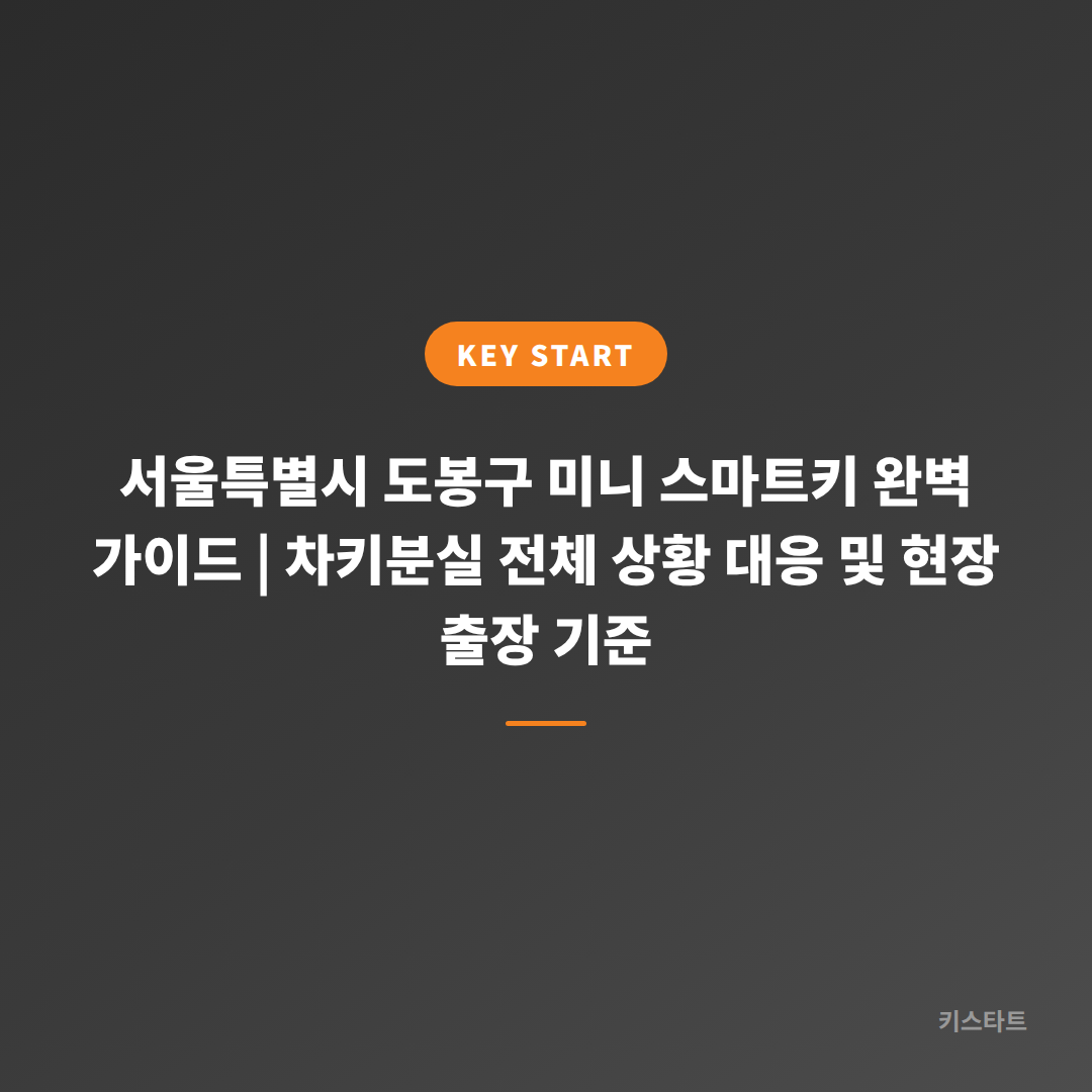 서울특별시 도봉구 미니 스마트키 완벽 가이드 | 차키분실 전체 상황 대응 및 현장 출장 기준
