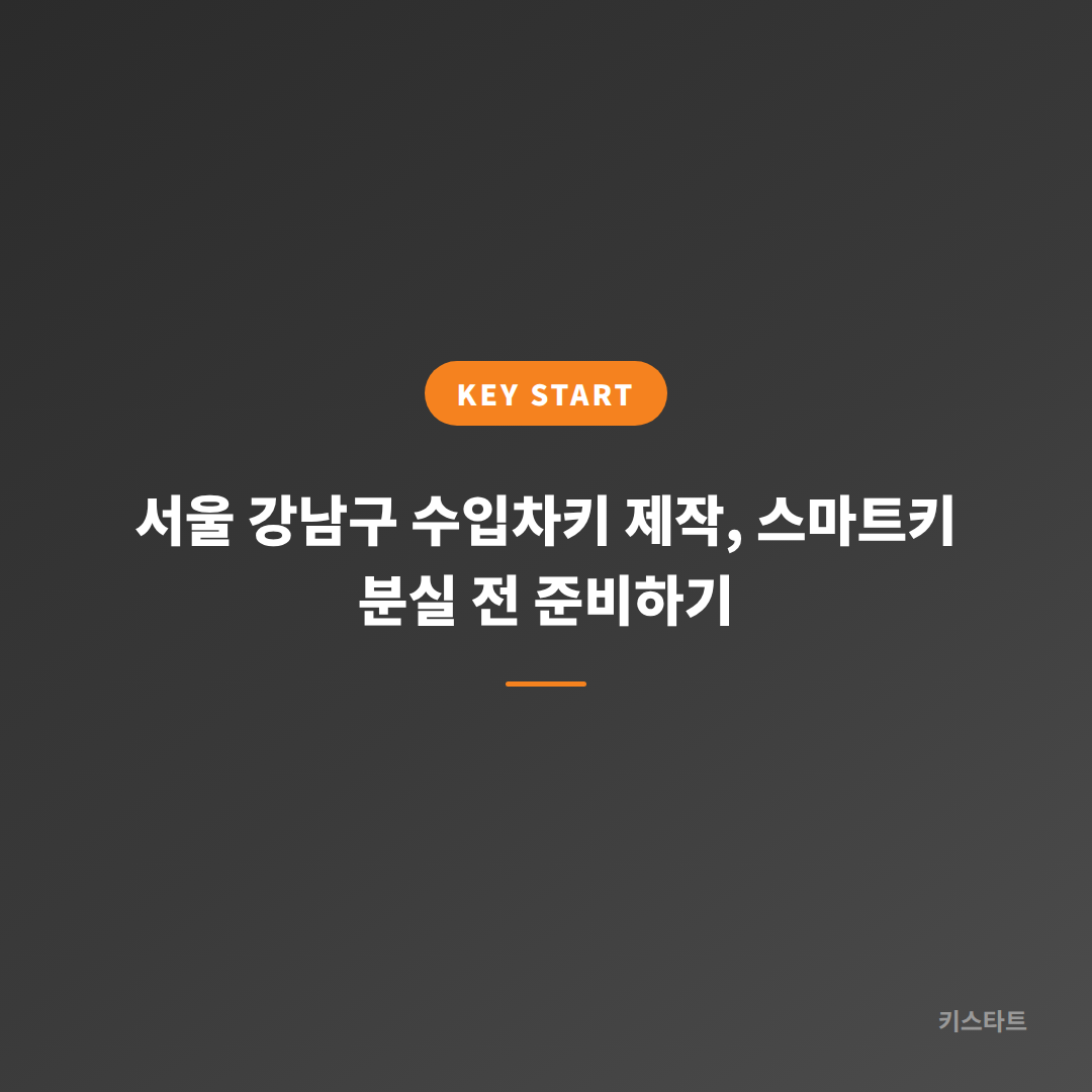 서울 강남구 수입차키 제작, 스마트키 분실 전 준비하기
