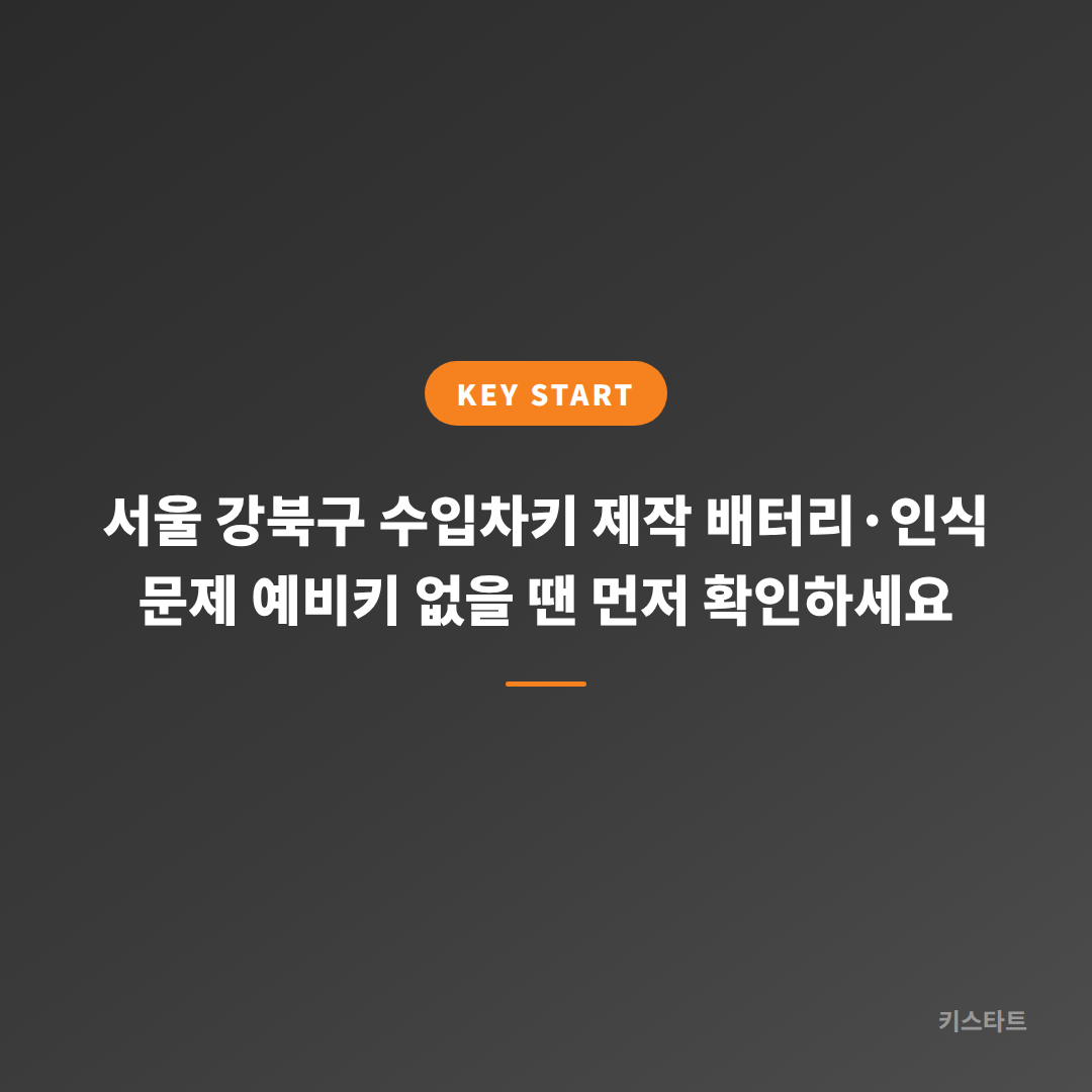 서울 강북구 수입차키 제작 배터리·인식 문제 예비키 없을 땐 먼저 확인하세요