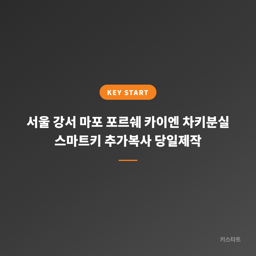 서울 강서 마포 포르쉐 카이엔 차키분실 스마트키 추가복사 당일제작 대표 이미지