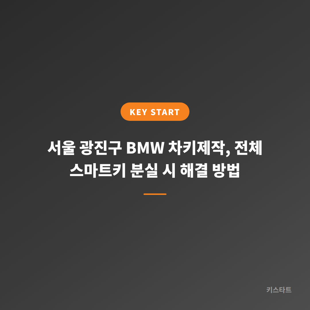 서울 광진구 BMW 차키제작, 전체 스마트키 분실 시 해결 방법