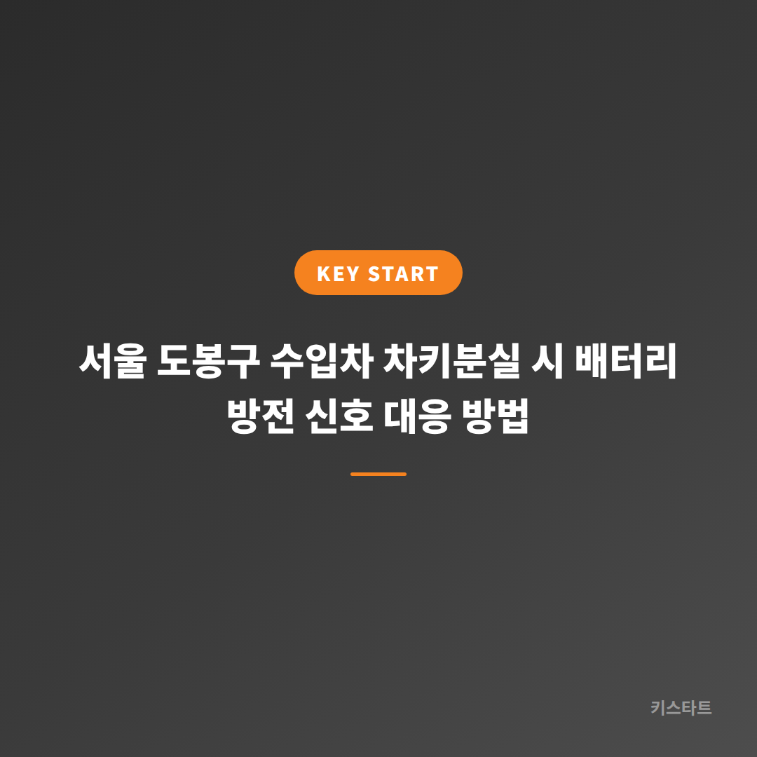 서울 도봉구 수입차 차키분실 시 배터리 방전 신호 대응 방법