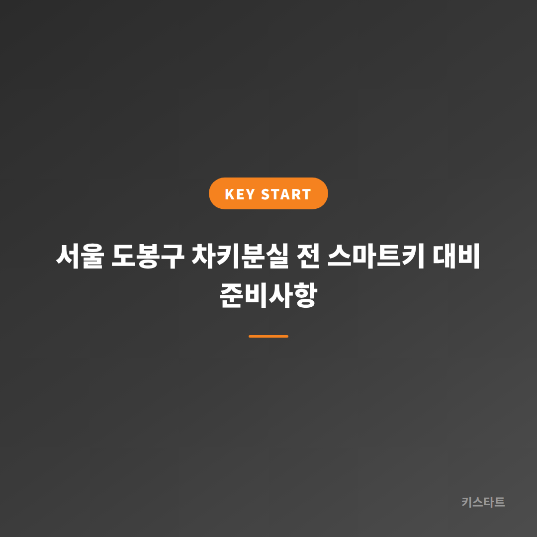 서울 도봉구 차키분실 전 스마트키 대비 준비사항