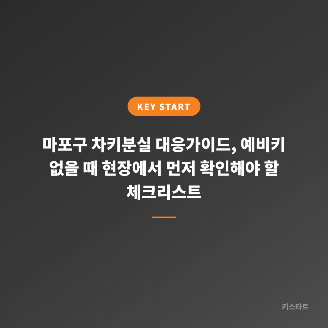 마포구 차키분실 대응가이드, 예비키 없을 때 현장에서 먼저 확인해야 할 체크리스트