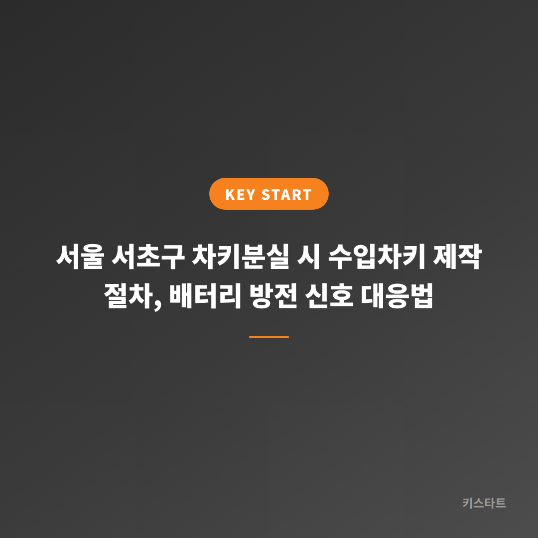 서울 서초구 차키분실 시 수입차키 제작 절차, 배터리 방전 신호 대응법 대표 이미지