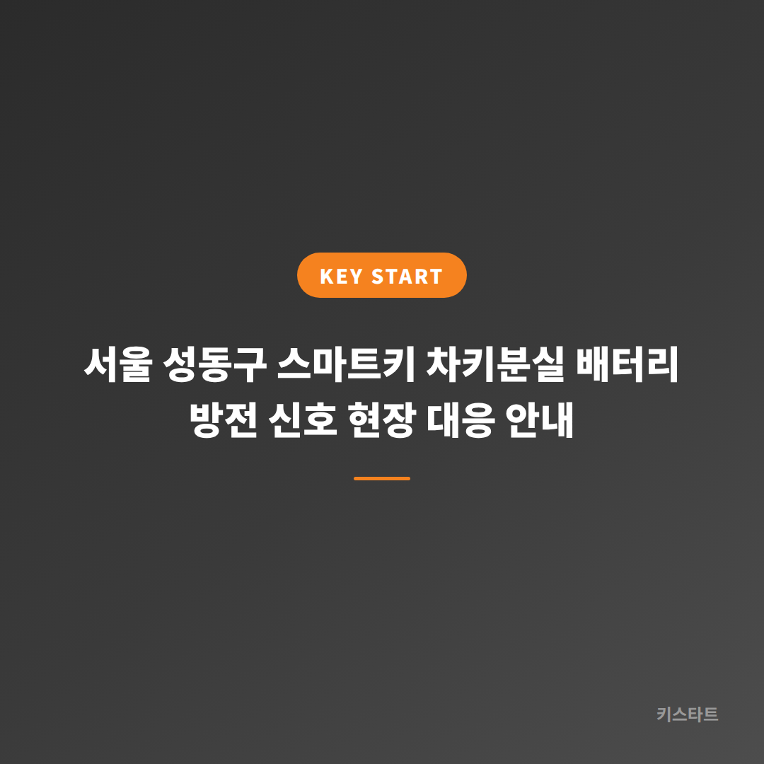 서울 성동구 스마트키 차키분실 배터리 방전 신호 현장 대응 안내