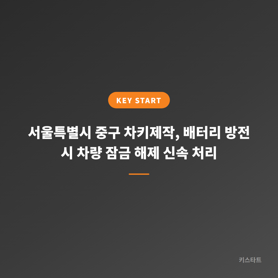 서울특별시 중구 차키제작, 배터리 방전 시 차량 잠금 해제 신속 처리 대표 이미지