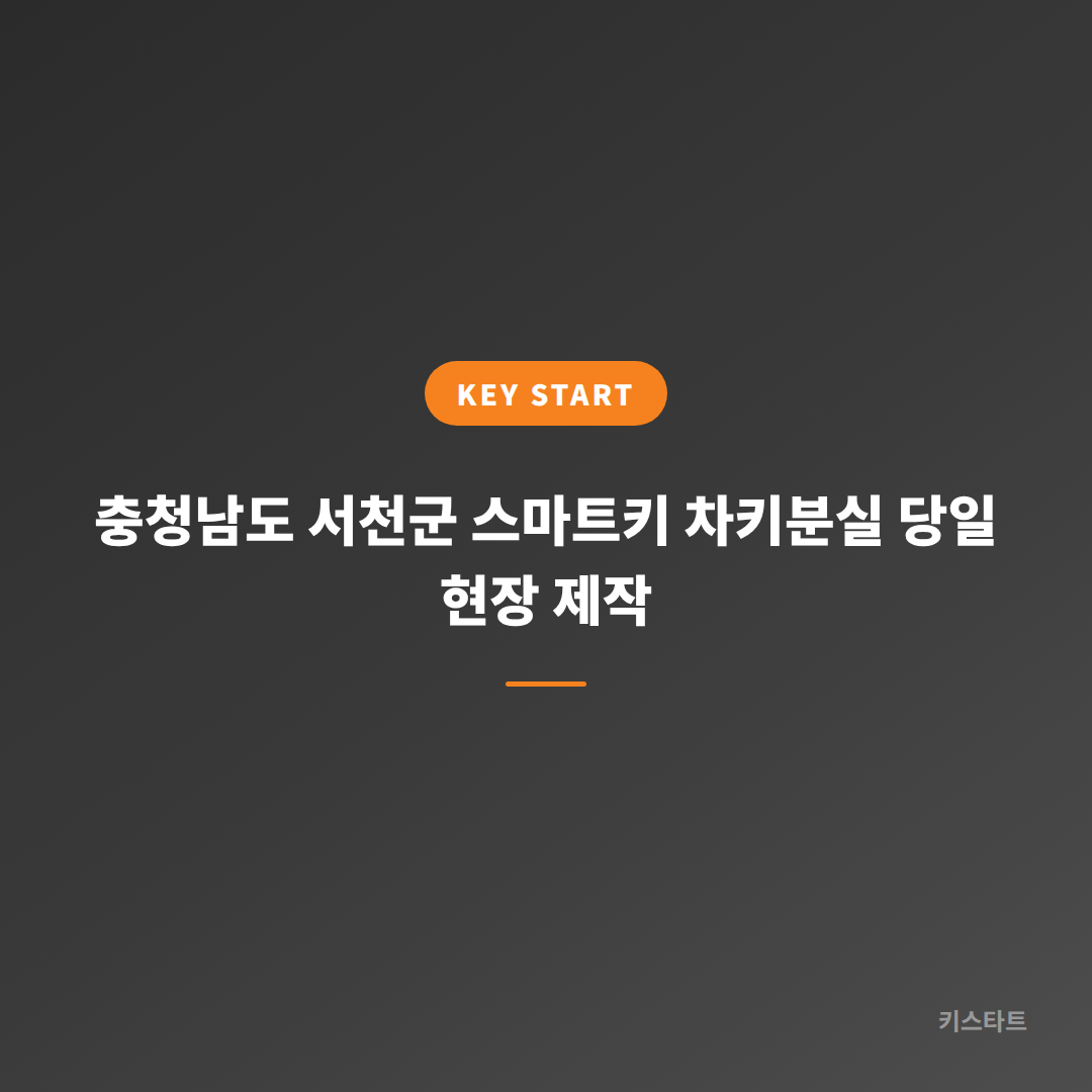 충청남도 서천군 스마트키 차키분실 당일 현장 제작