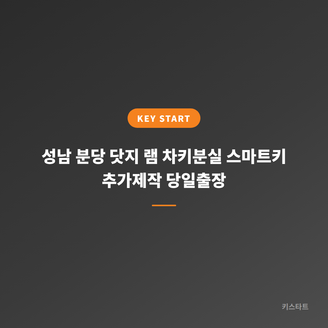 성남 분당 닷지 램 차키분실 스마트키 추가제작 당일출장 대표 이미지