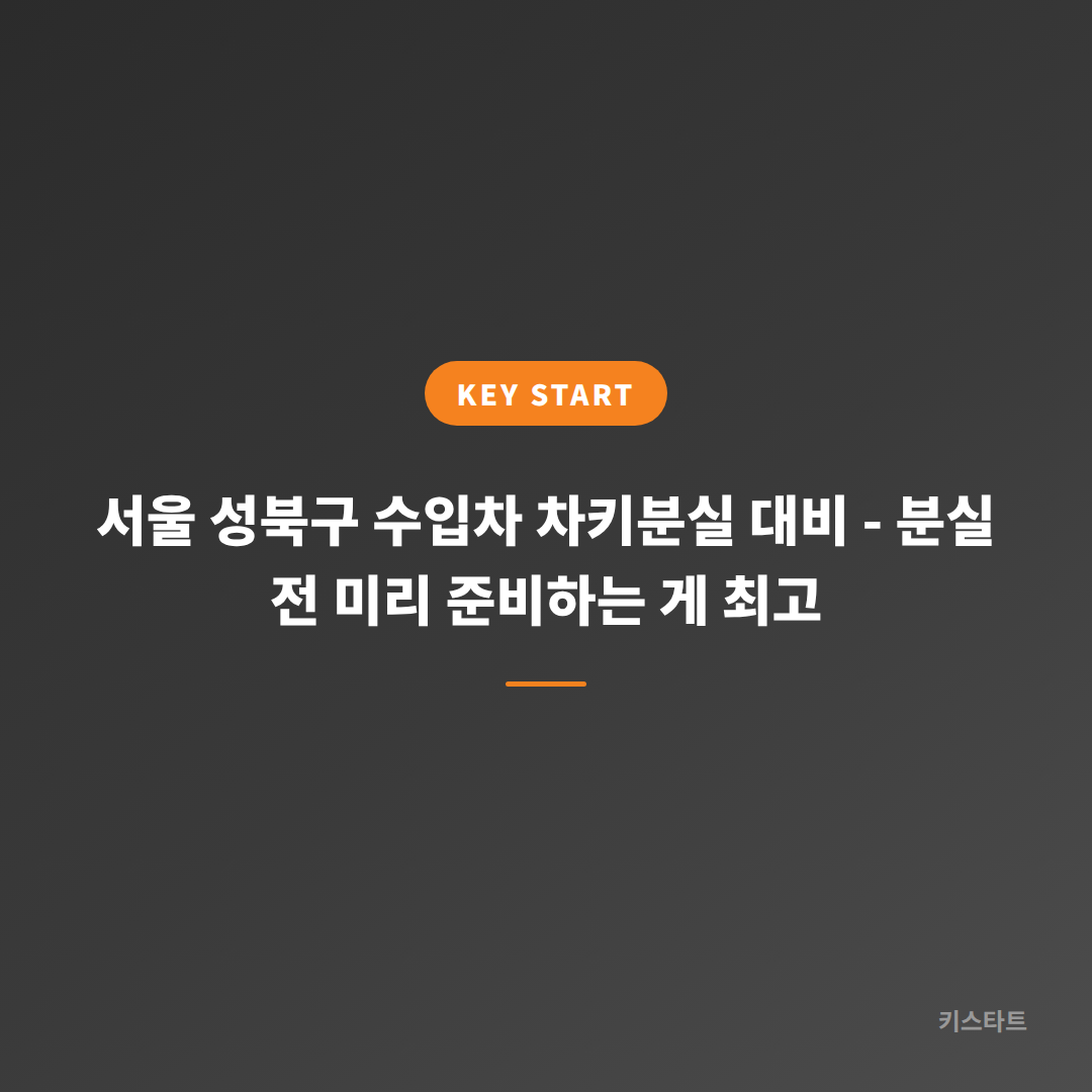 서울 성북구 수입차 차키분실 대비 - 분실 전 미리 준비하는 게 최고