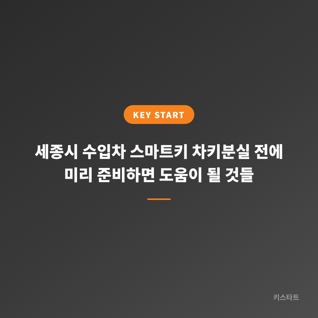 세종시 수입차 스마트키 차키분실 전에 미리 준비하면 도움이 될 것들