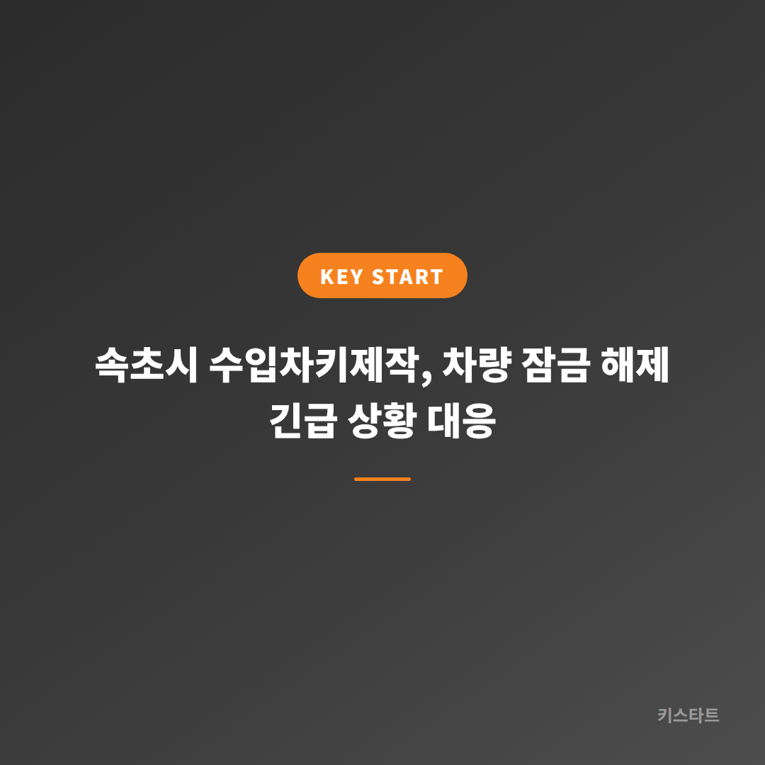 속초시 수입차키제작, 차량 잠금 해제 긴급 상황 대응