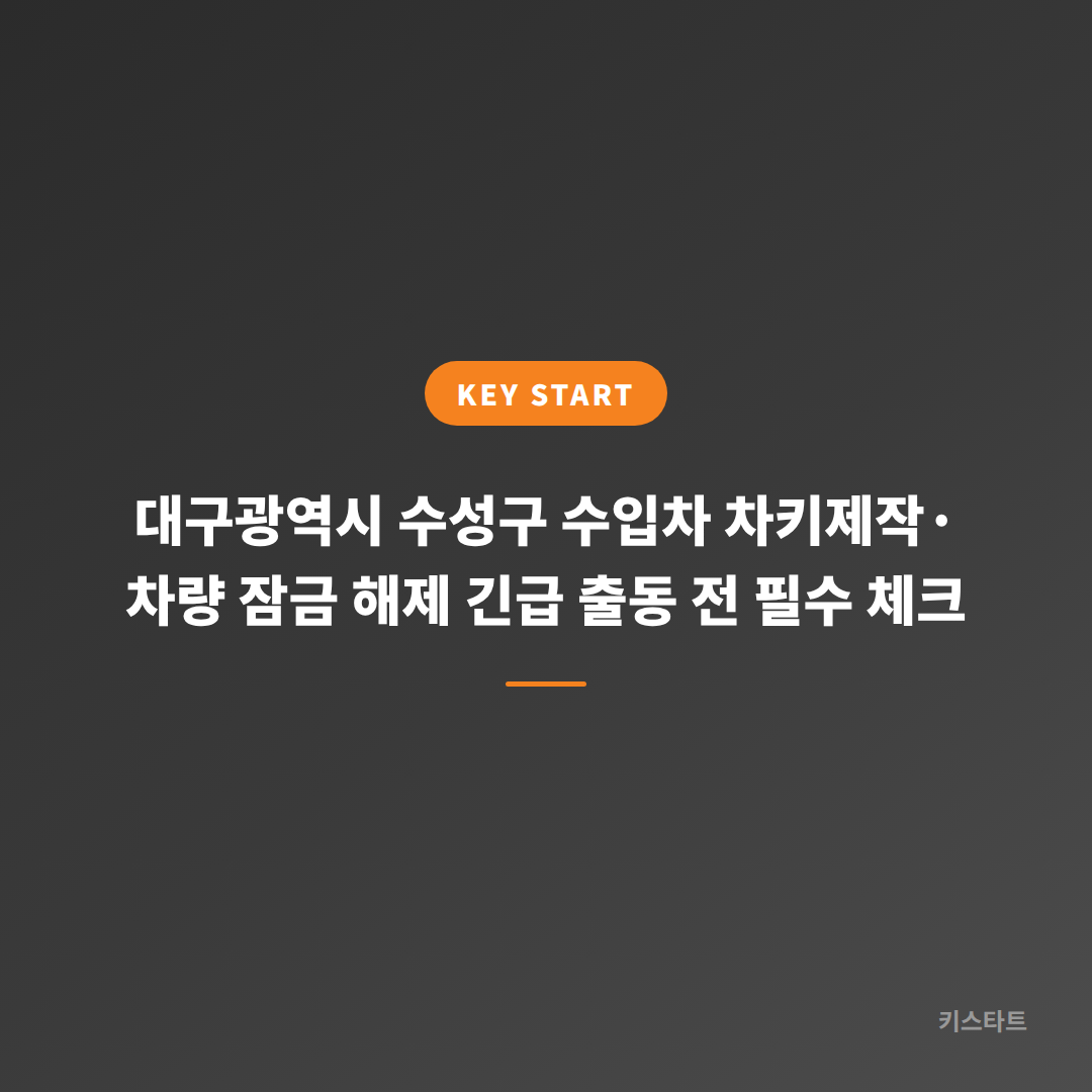 대구광역시 수성구 수입차 차키제작·차량 잠금 해제 긴급 출동 전 필수 체크