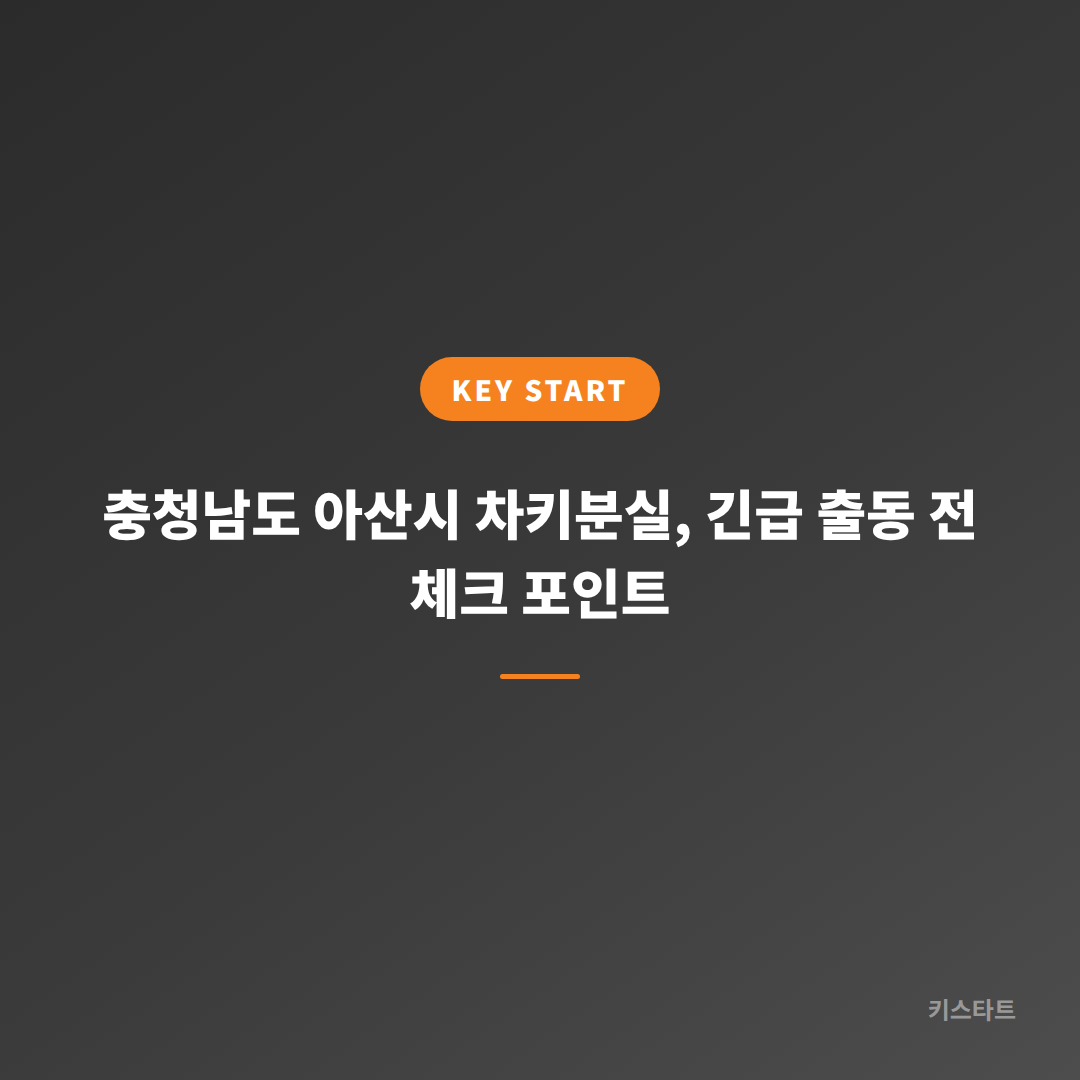 충청남도 아산시 차키분실, 긴급 출동 전 체크 포인트