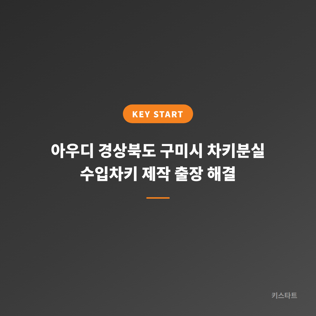 아우디 경상북도 구미시 차키분실 수입차키 제작 출장 해결