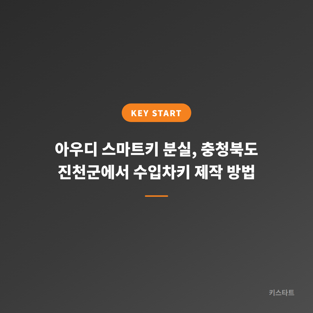 아우디 스마트키 분실, 충청북도 진천군에서 수입차키 제작 방법