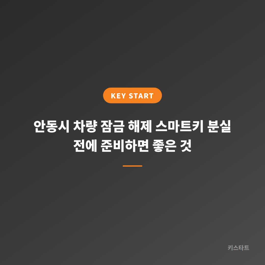 안동시 차량 잠금 해제 스마트키 분실 전에 준비하면 좋은 것