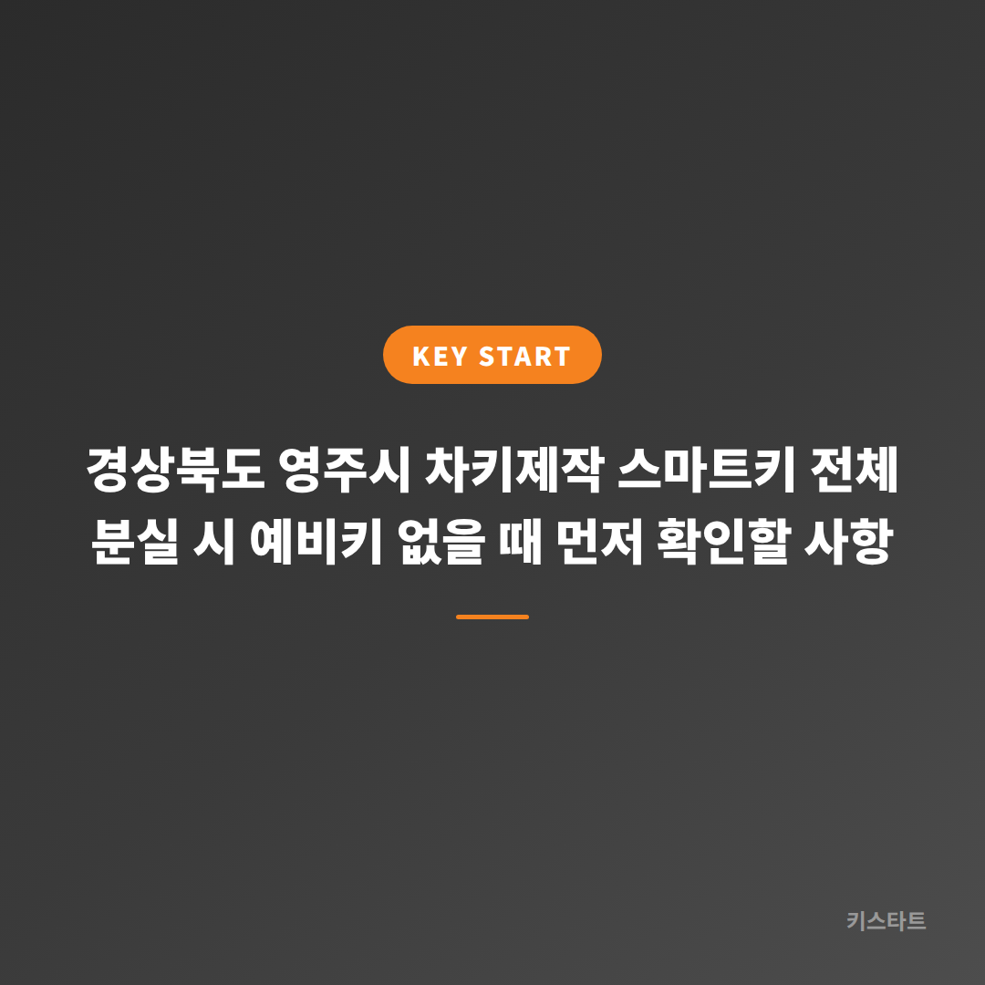 경상북도 영주시 차키제작 스마트키 전체 분실 시 예비키 없을 때 먼저 확인할 사항 대표 이미지