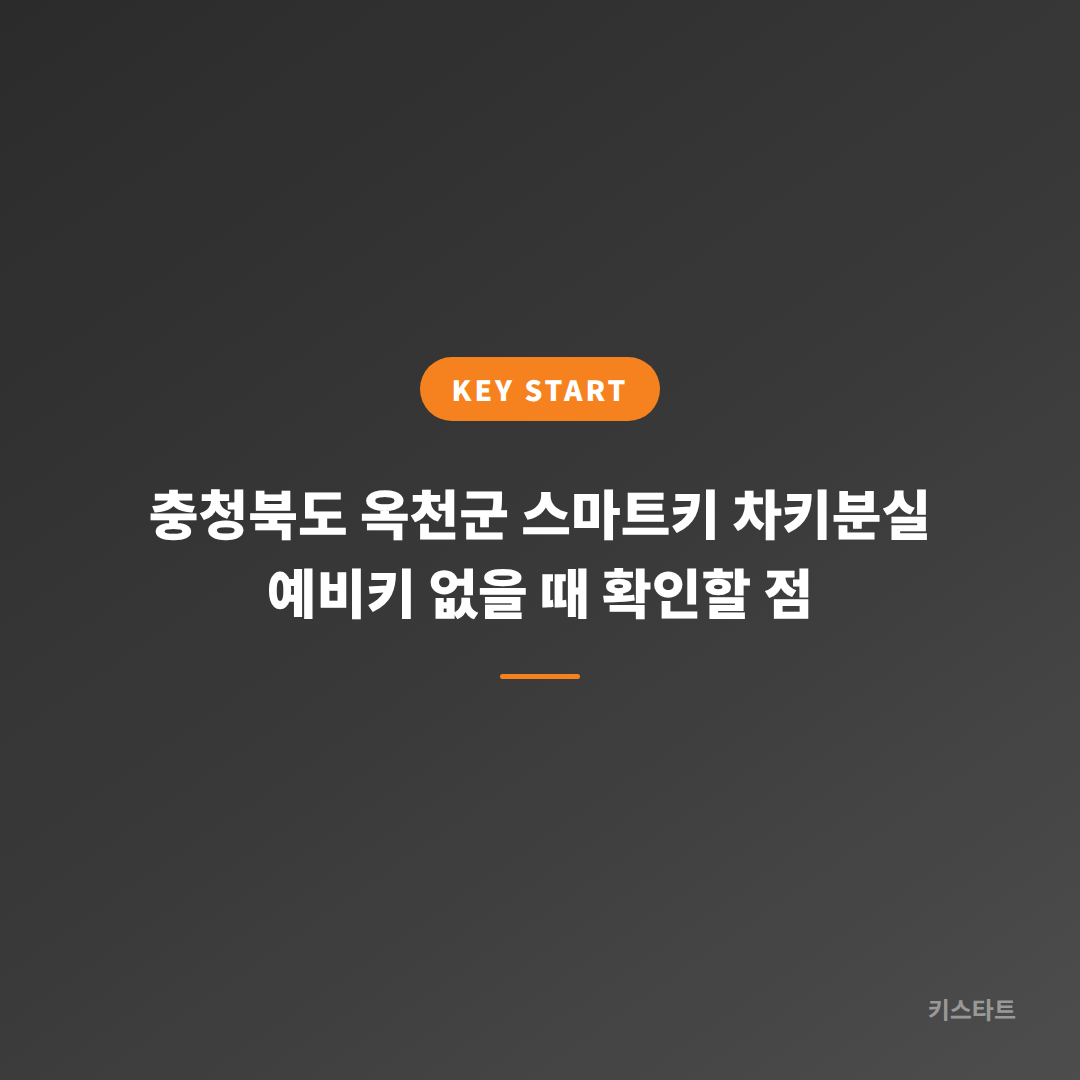 충청북도 옥천군 스마트키 차키분실 예비키 없을 때 확인할 점