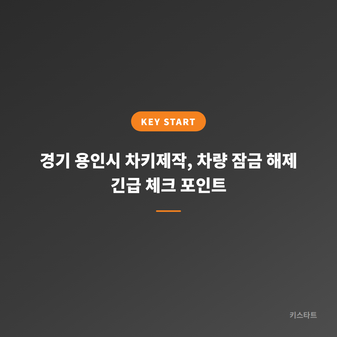 경기 용인시 차키제작, 차량 잠금 해제 긴급 체크 포인트