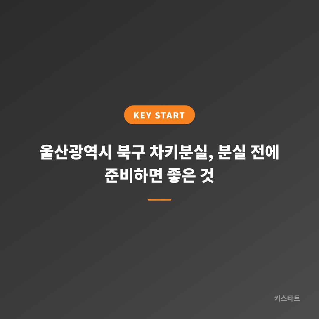 울산광역시 북구 차키분실, 분실 전에 준비하면 좋은 것 대표 이미지