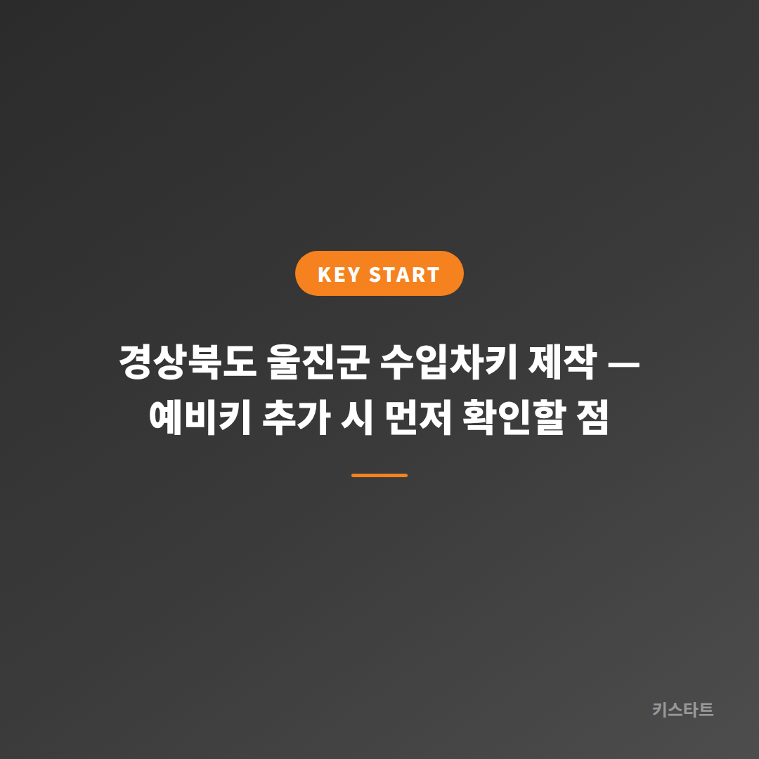 경상북도 울진군 수입차키 제작 — 예비키 추가 시 먼저 확인할 점