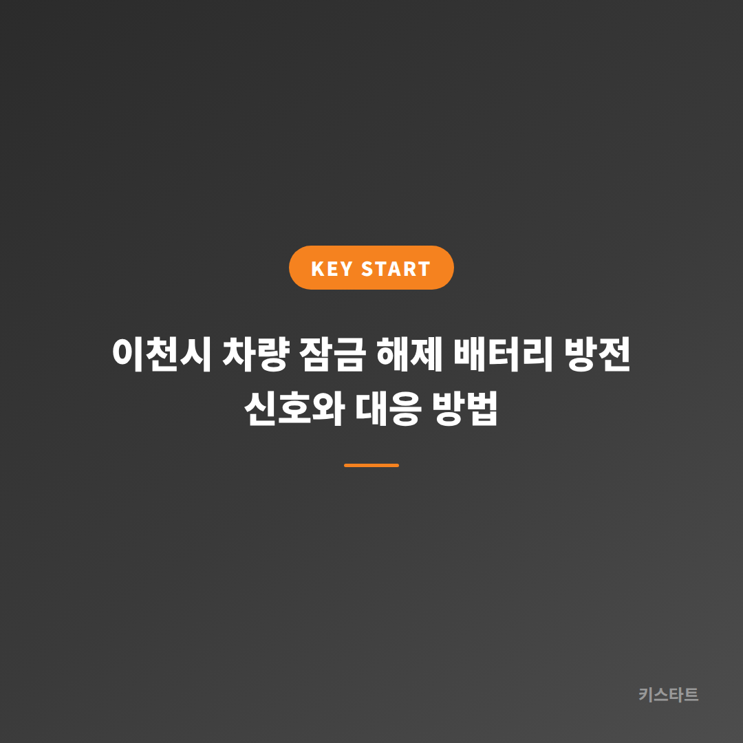 이천시 차량 잠금 해제 배터리 방전 신호와 대응 방법